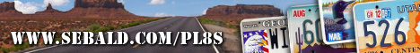 Sebald.com American License Plates - hundrets of license plate pictures, German and English site banner pl8s 1 Nummernschilder