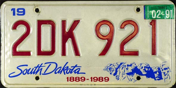 Old issue. South Dakota License Plates.