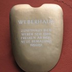 Hinweisschild am Weberhaus