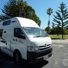 unser Camper auf dem Club Capricorn Caravan Park