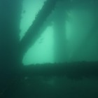 Holzkonstruktion des Old Navy Pier in Exmouth